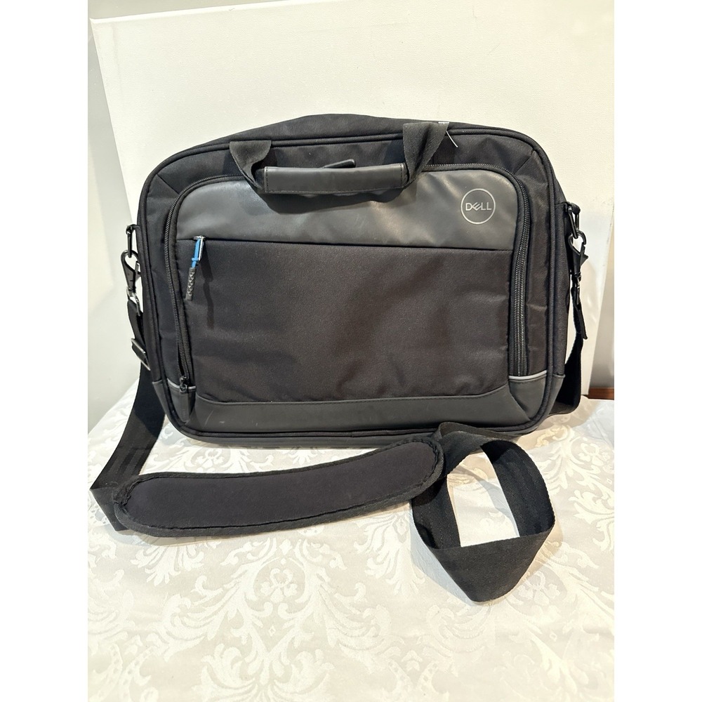 Dell‎ Black Nylon Brief Case Bag Computer Tote With Shoulder Strap